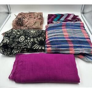 Lot of 5 Woman Scarves New